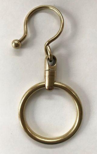 Vintage Solid Brass Keyring with Swivel Hook 3