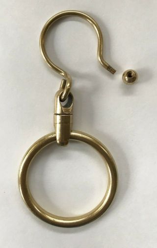 Vintage Solid Brass Keyring with Swivel Hook 4