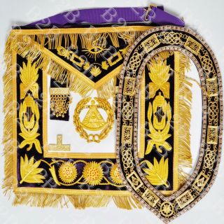 Masonic Regalia Deputy Grand Master Apron And Collar Purple - B2b