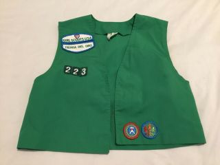 Girl Scouts Junior Uniform Vest M 10 12 With Patches