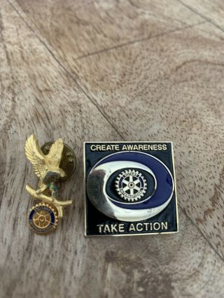 Two Vintage Rotary Club Pins From California