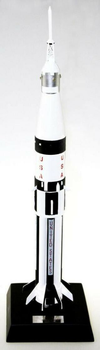 Nasa Saturn 1b Apollo Rocket With Capsule Model Desk Display Space 1/144 Es Moon