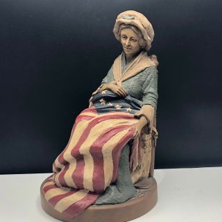 Tom Clark Statue Betsy Ross 1991 Signed Figurine 5165 American Flag Sculpture Us