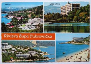 Postcard Dubrovnik Riviera,  Croatia Multiview.  Mlini,  Srebreno.  Unposted