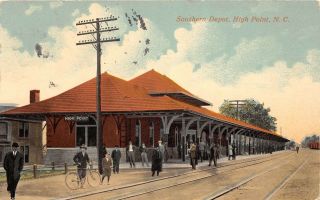 C51 / High Point North Carolina Nc Postcard 1912 Southern Railroad Depot Station