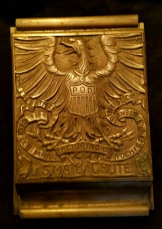 1890 U.  S.  P.  S.  Mail Chute Cast Bronze Culver Mfg.  Co.  P.  O.  D.  Post Office Mail Box