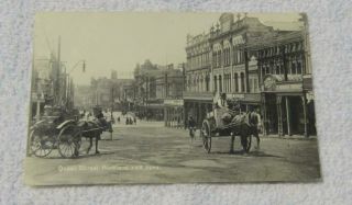 Early Australia Rppc Postcard Queen Street Auckland F.  G.  R.  Horse Buggy Stores