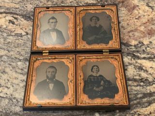 Unusual Large Sized Gutta Purcha Case with 4 Tintypes 3