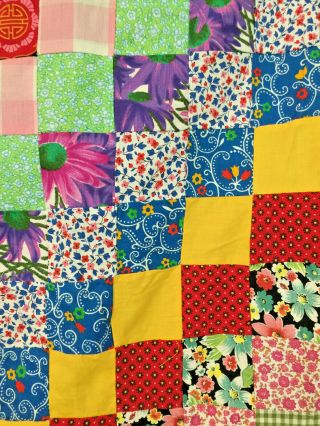 Vintage Large 1960 ' s Trip Around the World Quilt Top 5