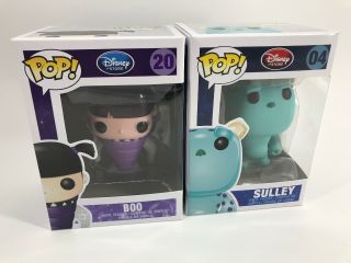 Funko Pop Disney Monsters Inc: Sulley 04 & Boo 20 Disney Store Vaulted