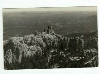 Sd South Dakota 1955 Real Photo Rppc Post Card View Of Harney Peak