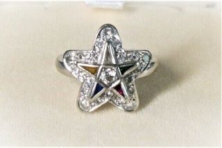 Order Of The Eastern Star 14kt Gold.  5 Carat Diamonds Ring Size 6.