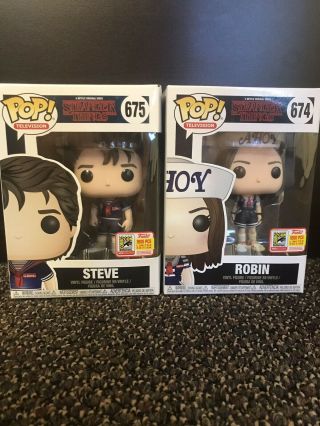 Sdcc Funko Fundays 2018 Steve And Robin Stranger Things Scoops Ahoy Pop Le1800