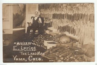 Rppc - Yuma,  Co - Office Of E.  Loring " The Land Man " - Early 1900s