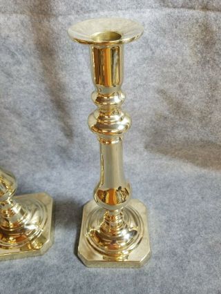 Virginia Metalcrafters / Harvin Brass Candlesticks,  15 3/8 inches tall. 3