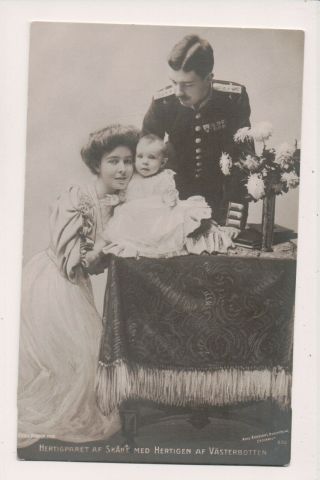 Vintage Postcard Princess Margaret & Crown Prince Gustaf Adolph Of Sweden