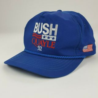 Vintage George Bush Dan Quayle 1992 Presidential Election Adjustable Hat Cap
