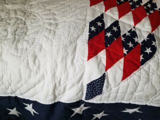 Patriotic Quilt Cloth Embodied USA Stars Stripes Americana Folk Art 90 