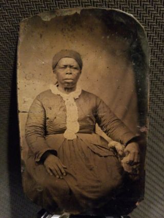 African American Woman.  Sixth Plate Tintype.