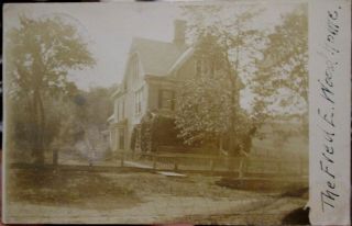 1908 Fred E Wood Home West Winfield York Real Photo Postcard