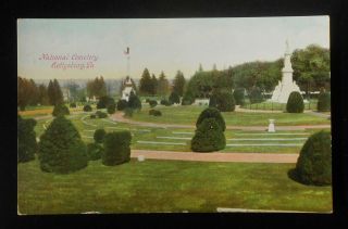 1910s National Cemetery Civil War Gettysburg Pa Adams Co Postcard Pennsylvania