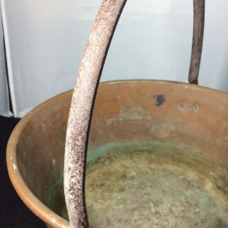 Antique Copper Cauldron Apple Butter Kettle Pot Jam Jelly Preserve Pan HEAVY 5