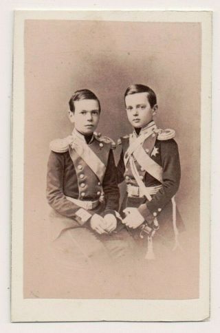 Vintage Cdv Grand Dukes Alexander & Vladimir Future Tsar Alexander Iii Russia