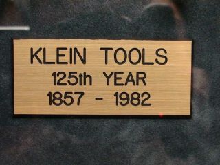 Klein Tools 125th Year Anniversary Chrome Pliers Framed With Plaque