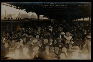 1920 Burton On Trent Railway Station Platform Interior Train Real Photo Postcard