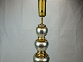James Mont for Frederick Cooper Silver and Gold Leaf Stacked Ball Table Lamp 5