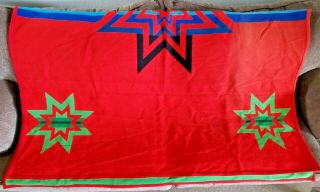 PENDLETON BEAVER STATE Wool Red & Green Blanket 66 X 80 Sioux Star Design 5