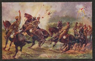 Ww1 Harry Payne Soldiers On Horses Tucks 8763 Postcard Royal Horse Artillery