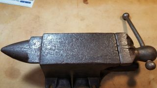 Antique bench vise & anvil combination blacksmith patented 1912 No 380A forge 4