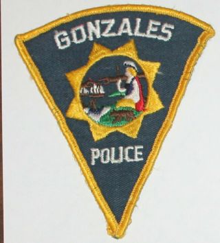 Very Old Gonzales Police Monterey County California Ca Pd Worn Vintage