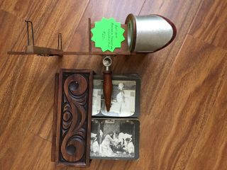 Antique Monarch Stereoscope Viewer W/15 Stereoview Cards