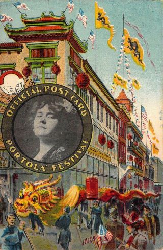 1913 Portola Festival Expo,  San Francisco,  Oct 22 - 25,  Chinatown,  Old Postcard