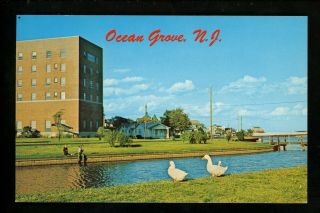 Jersey Nj Postcard Ocean Grove,  Methodist Home & Fletcher Lake