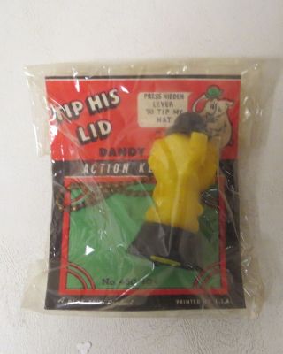 Vintage 1950s Dandy The Jolly Gent Elephant Hat - Tipping Action Key Chain Moc