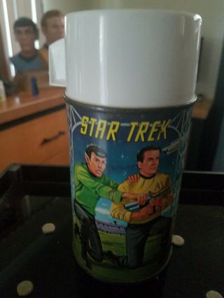 Star Trek 1968 Domed Lunchbox with signatures.  Thermos 5