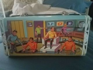 Star Trek 1968 Domed Lunchbox with signatures.  Thermos 6