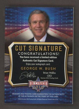 2016 Decision Gold Foil George W.  Bush Cut Signature AUTO 2
