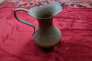 Antique Arts and Crafts Hammered Copper Pitcher - lines 3
