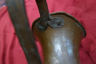 Antique Arts and Crafts Hammered Copper Pitcher - lines 8