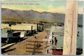 Salmon,  Idaho Postcard " South Side Main Street Looking West " C1910s