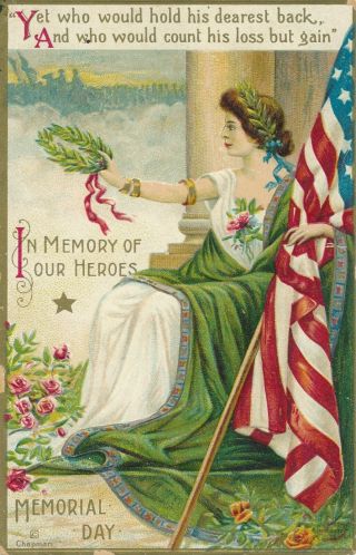 Chapman Signed In Memory Of Our Heroes Memorial Day Postcard