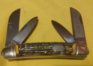 1st Generation Torched Stag Bulldog S&d Our Best Congress Solingen Knife