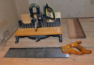 Stanley 150 Miter Box Paint Penna Saw 16 " Back Saw Collectible