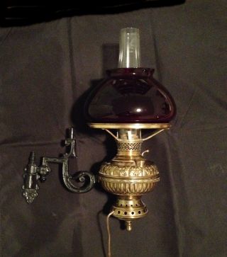 Miniature Bracket Lamp Tiny Juno E.  Miller & Co Handel? Shade C - 1890 - 92