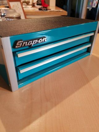 Snap - On turquoise Mini Micro Tool Chest Rare Limited Edition two drawers 3