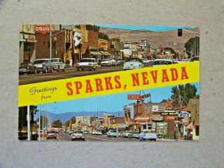 Sparks Nevada Nv Grey Hound Bus Drugs Cafe Coca Cola Signs First National Bank